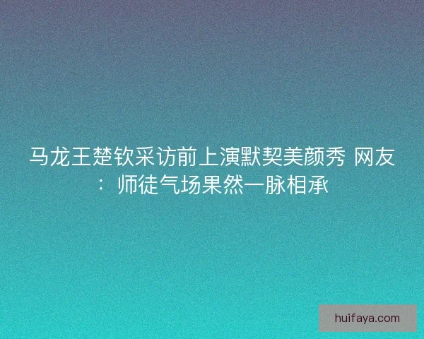 马龙王楚钦采访前上演默契美颜秀 网友：师徒气场果然一脉相承