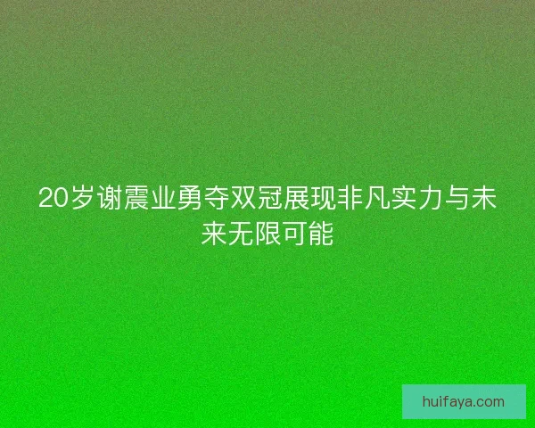 20岁谢震业勇夺双冠展现非凡实力与未来无限可能